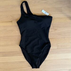 J Crew Black One-Shoulder Swimsuit Size 10